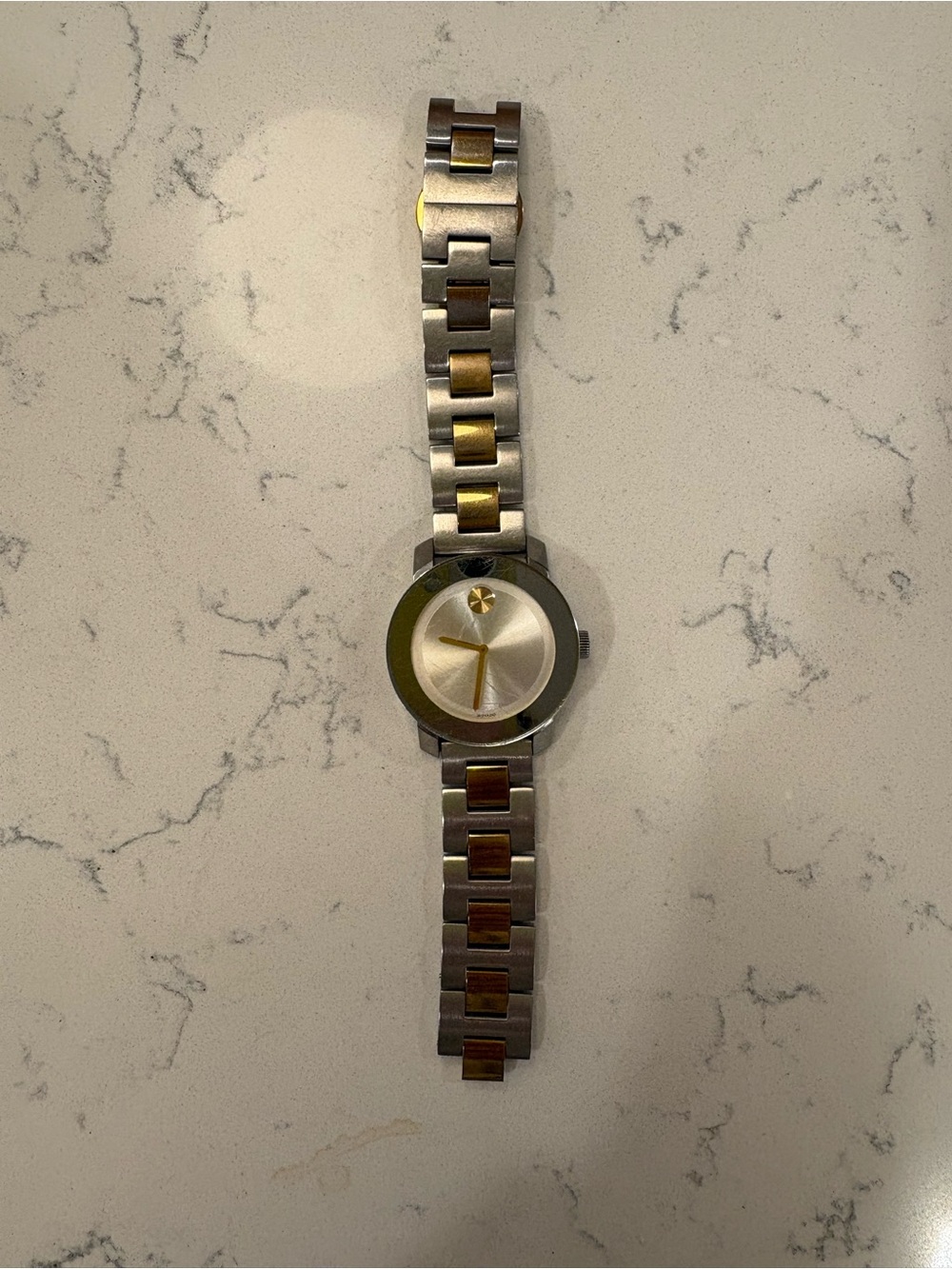 Movado Bold Two-Tone Watch Parts Repair Broken Band Not Working